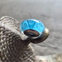 🐸 PANDORA MURANO GLAS PERLE CHARM BLAU 925 SILBER GLASPERLE