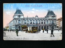AK BRUXELLES Brüssel Gare du Nord gel. 1915