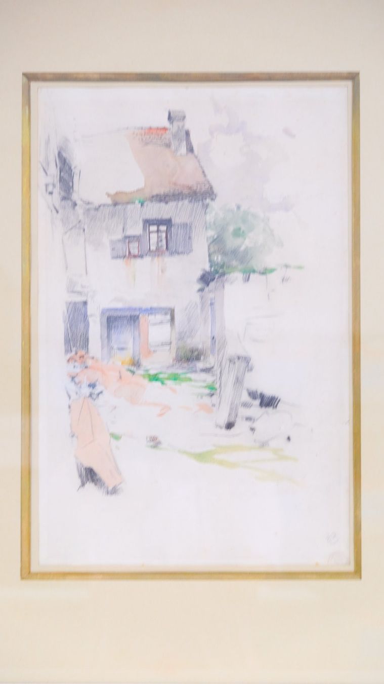Dipinti: Originale Aquarell mit Haus im Rahmen – Usato da Volketswil venduto da brockipfannenstil 1