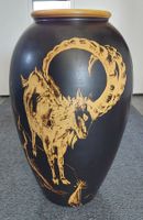 Einzigartige XL--Bodenvase mit Decor Steinbock/Hochgebirge