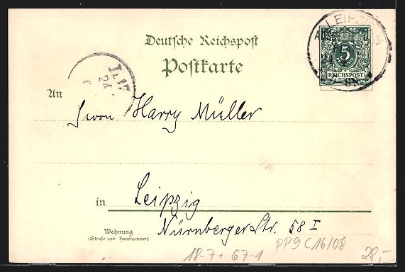 Ganzsachen: Litho Ganzsache PP9C16 /08: Leipzig, S – Gebraucht aus Berlin von bartko-reher 1