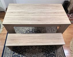 Esstisch ausziehbar mit Bank (180cm - 280cm x 90cm x 79cm)