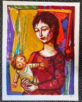 Mutter mit Kind signiert Miguel Ibarz   (ID b4920)