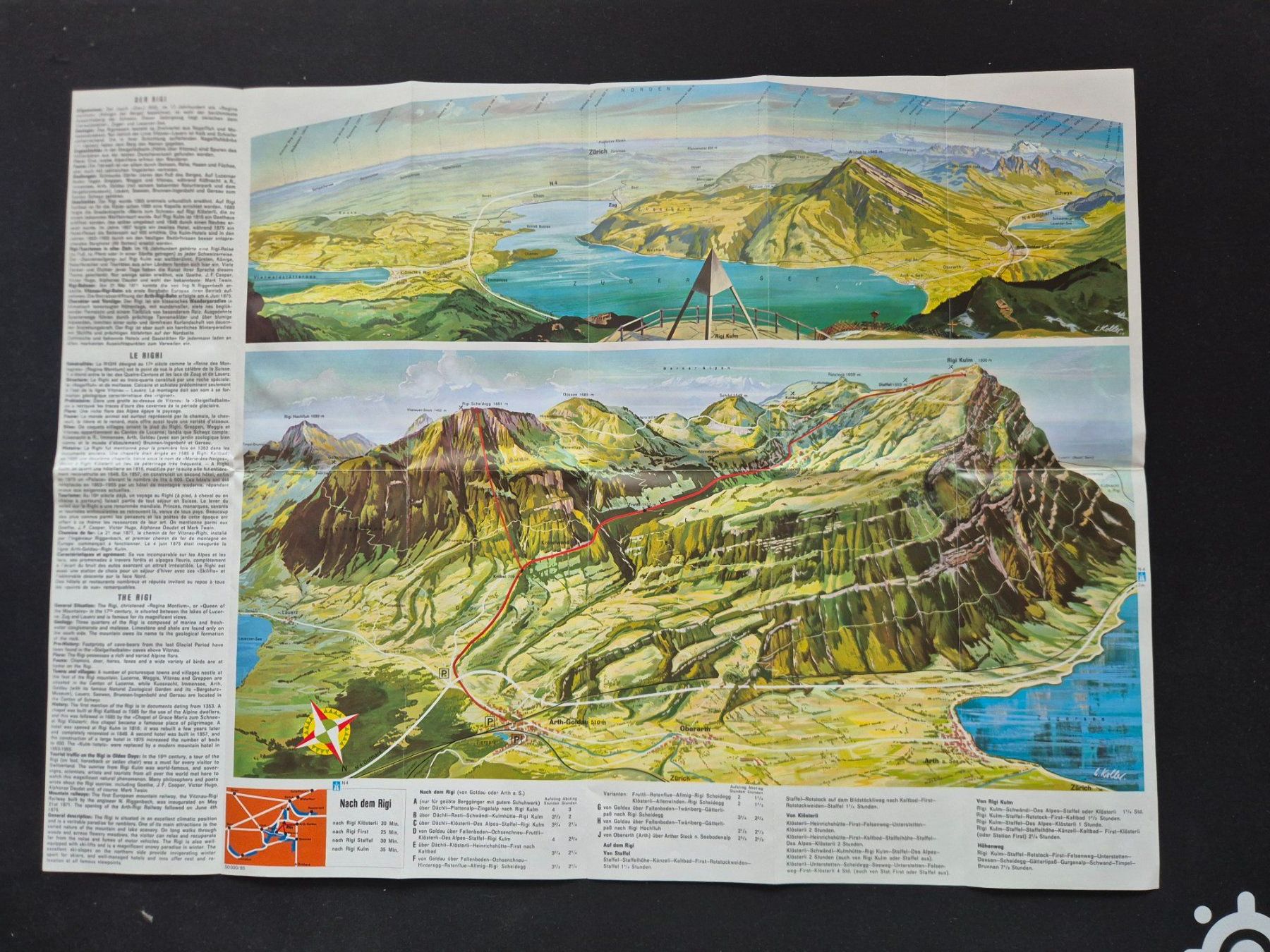 Cartoline: Rigi Exkursionskarte mit Panorama 2006 gefaltet – Usato da Langendorf venduto da zvonu161 2