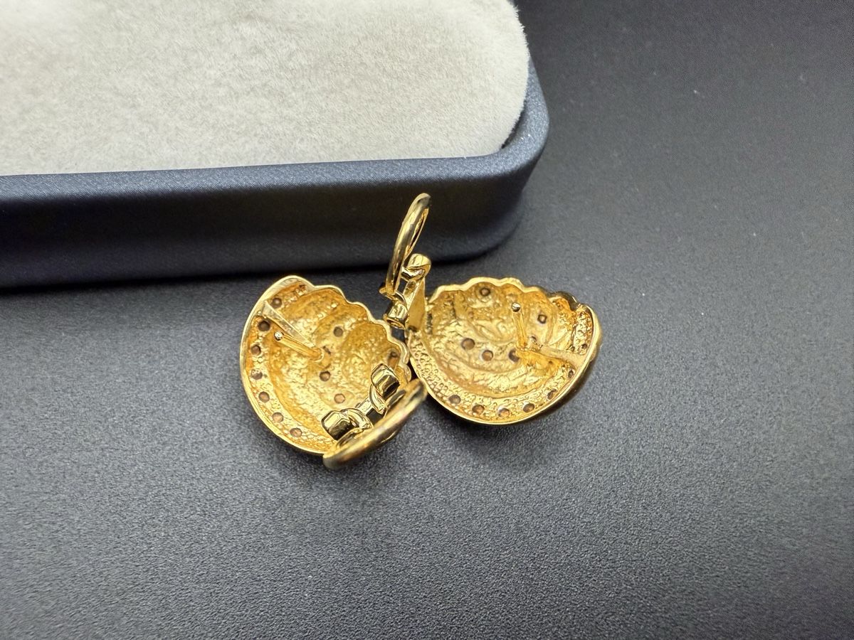 Ohrringe & -stecker: Goldfarbene Ohrringe mit Strasssteinen, Vintage – Gebraucht aus Lamone von LaCantinaMagica 5