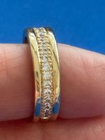 Luxus EleganteGr.16/6  Ring Farbe:Gold/Zirkonia Weiss