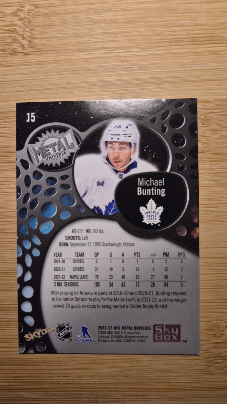 NHL Carte collezionabili: NHL Toronto Maple Leafs Michael Bunting – Usato da Bellach venduto da paedu-1980 1