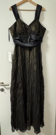 Elegantes Abendkleid Gold Schwarz (Grösse 42)