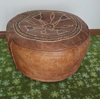 Marokkanischer Pouf / Sitzkissen aus Leder