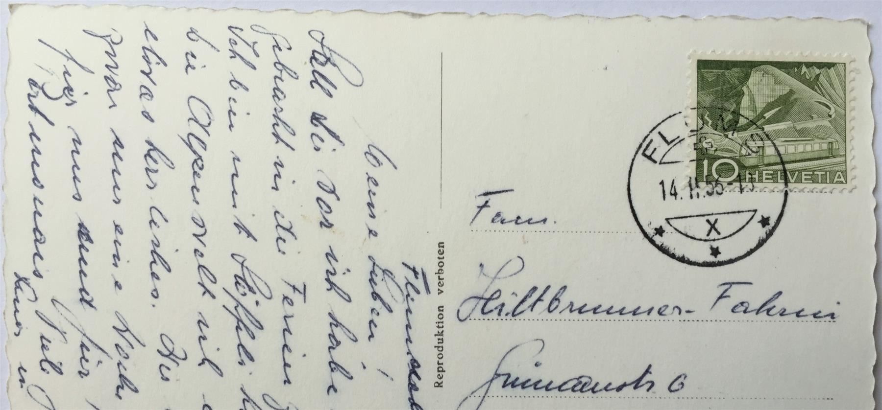Cartoline postali: FLUMSERBERG Hotel Tschudiwiese – Usato da Jona venduto da philajona 1