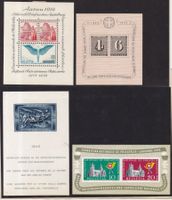 4 Stk. CH Briefmarken-Blocks ab 1938