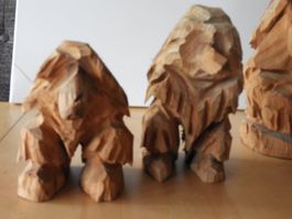 HOLZ TROLL AUS TROLLSTIGEN NORWAY AUS 1990 JAHREN, CA 17 CM
