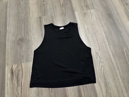 H&M Sport Tanktop schwarz gerippt Grösse S guter Zustand