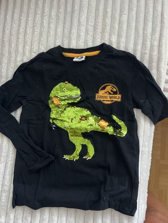 JURASSIC WORLD SWEATSHIRT PAILETTEN NEU LANGARM GR 134
