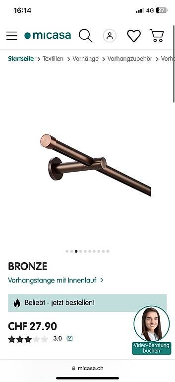 Altro per la casa: Vorhangstange Bronze Micasa 240cm – Usato da Basel venduto da philminvx 2