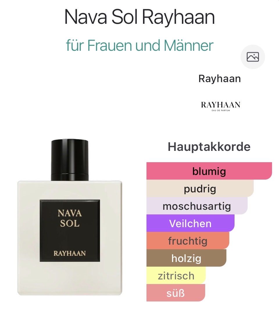 Parfum & Eau de Toilette: Nava Sol Rayhaan – Neu (gemäss Beschreibung) aus Itingen von Julietta_79 2