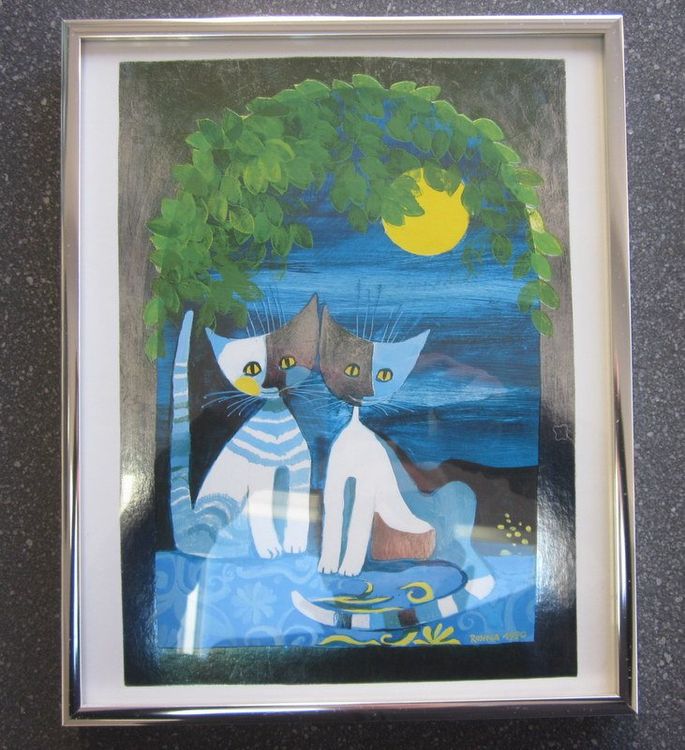 Rosina Wachtmeister Kunstdruck Katzen 1990 in Klemmrahmen 9