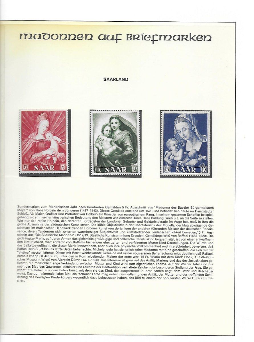 Tutti i francobolli: Madonnen auf Briefmarken – Nuovo e nell'imballaggio originale da Madiswil venduto da Hglotz