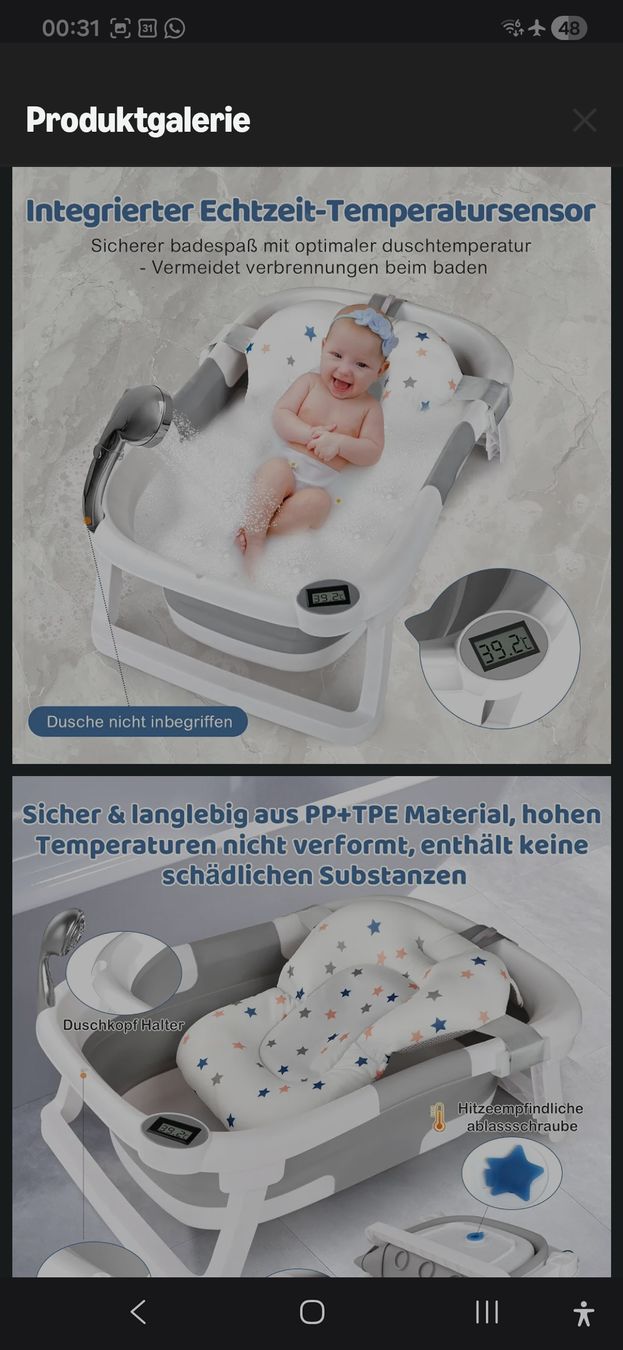 Vasche da bagno: Faltbare Babybadewanne – Nuovo (secondo la descrizione) da Saland venduto da Rose0109 2