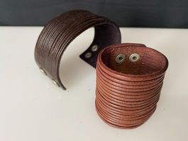 🐘 Echt Leder ARMBand B 5.5cm Neu…Hell oder Dunkel BRAUN