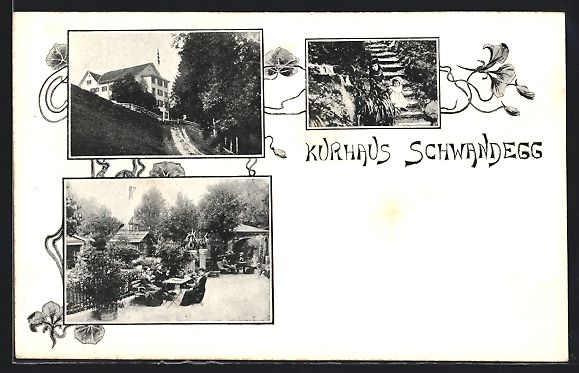 Cartoline postali: Menzingen, Kurhaus Schwandegg, drei Ansi – Usato da Berlin venduto da bartko-reher