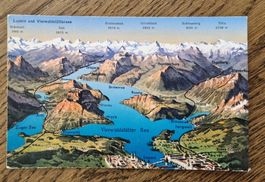 Vogelschaukarte Luzern und Vieresldstättersee