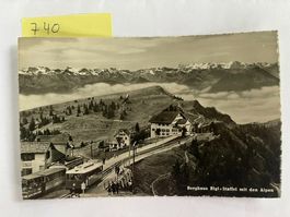 alte Ansichtskarte Rigi Staffel mit Bahn