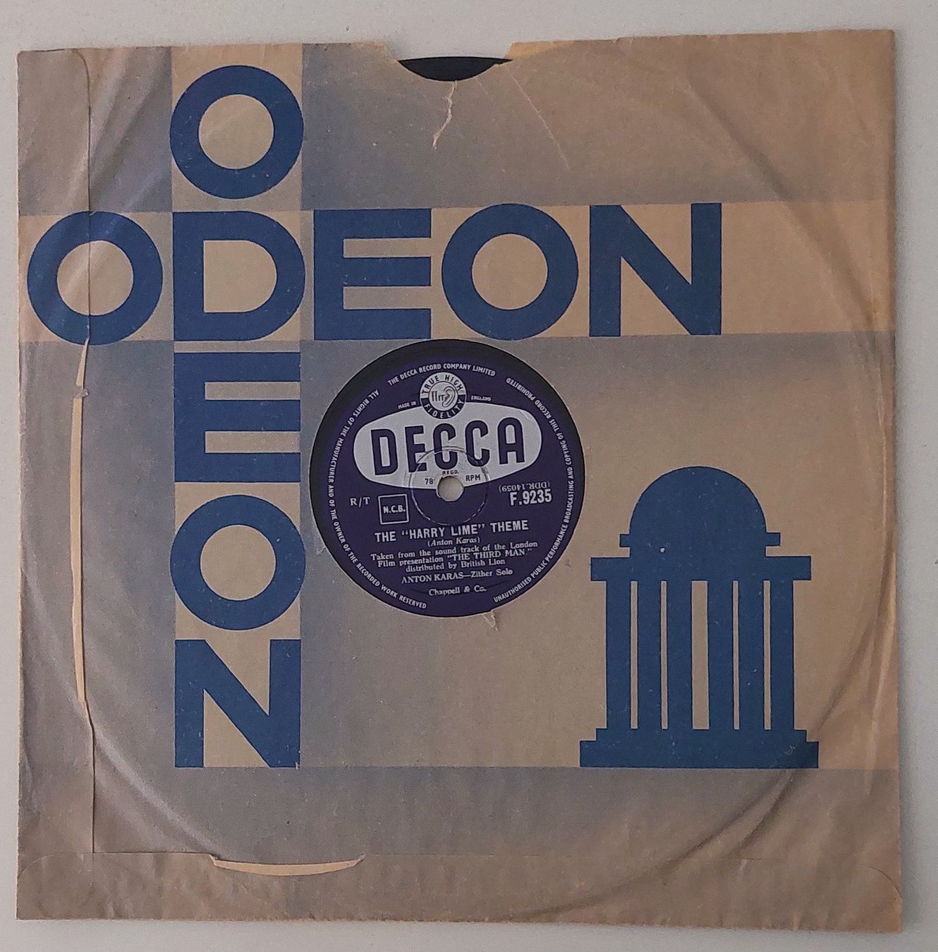 Dischi in vinile: DECCA Schellackplatte 'The Harry Lime' Theme – Usato da Uitikon Waldegg venduto da Boots15 4