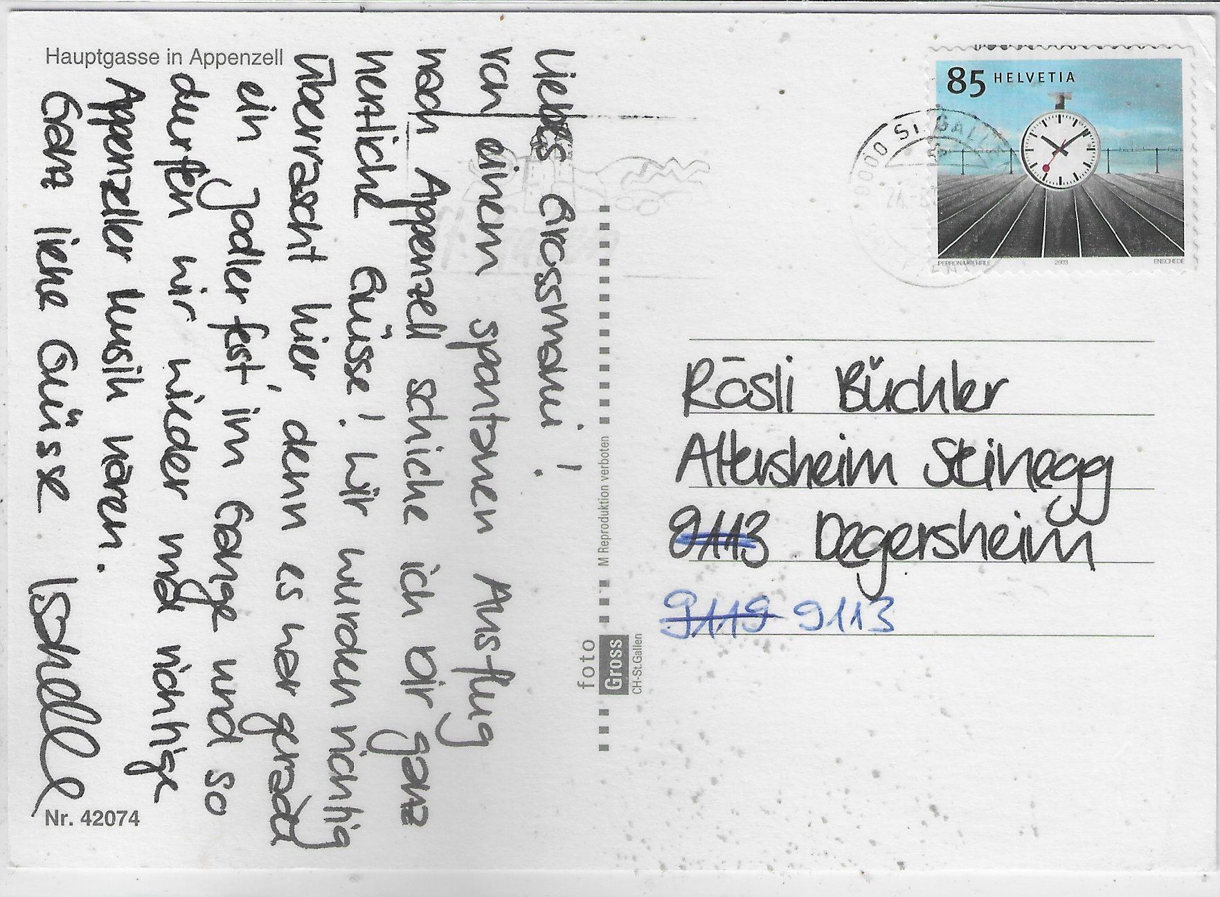 Cartoline postali: Hauptgasse in Appenzell – Usato da Ettingen venduto da Kartenplanet 1