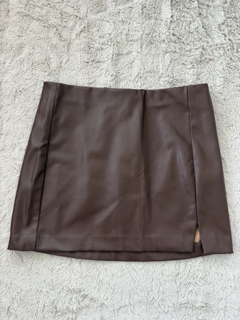 Faux Leather Skirt Brown Size XS Divided H&M