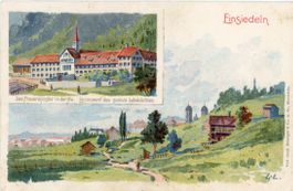 Einsiedeln  SZ   mit Frauenkloster in der AU      ca. 1900