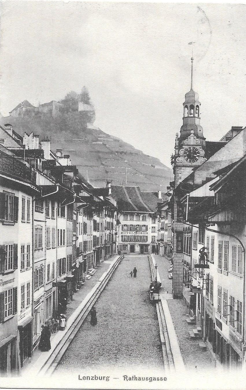 Ansichtskarten: Lenzburg Rathausgasse – Gebraucht aus Olten von clotaldi