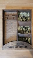 Vintage Wand-Organizer Holz, Schlüsselbrett mit Ablage