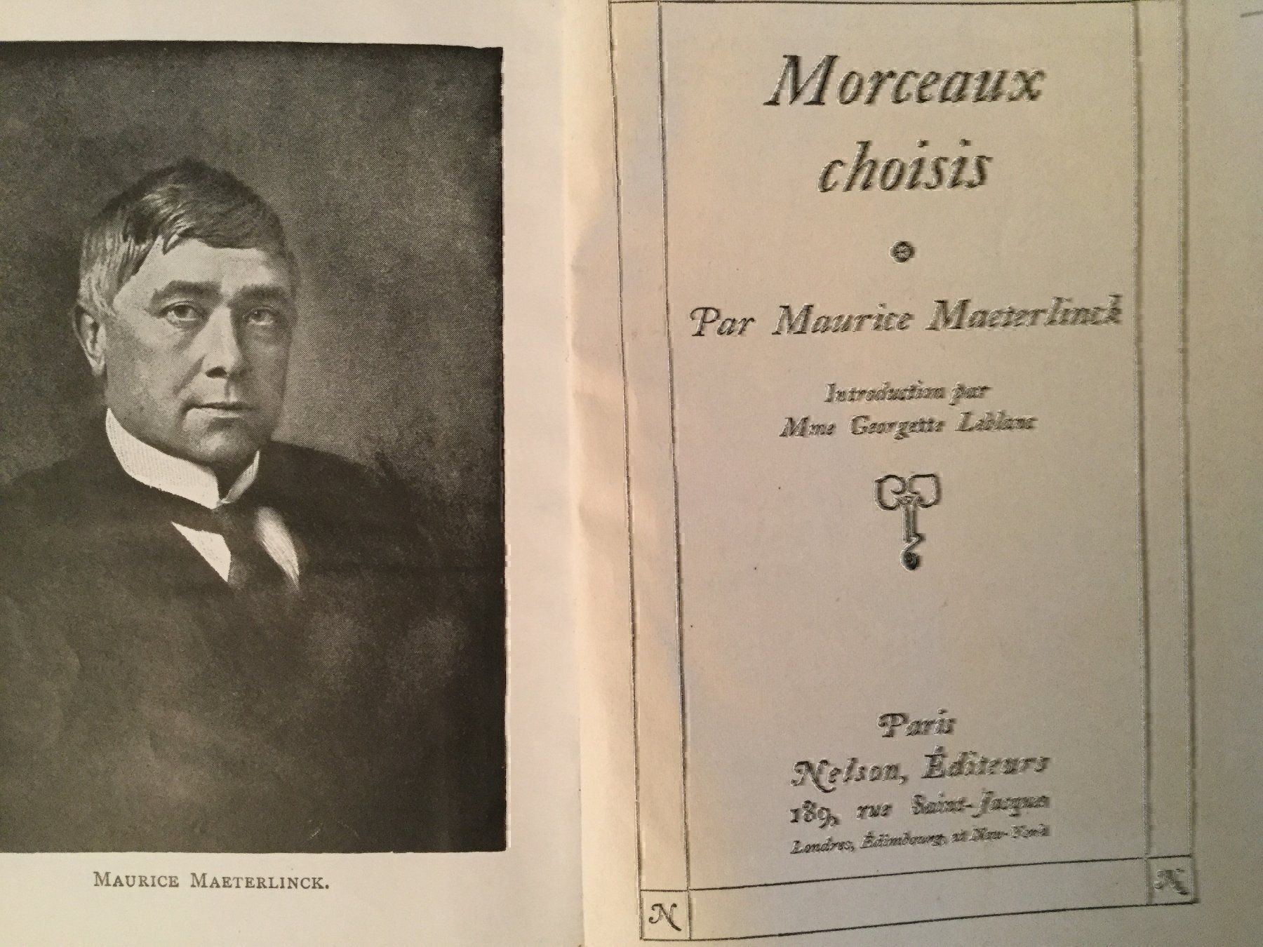 Libri: Maurice Maeterlinck: Morceaux choisis – Usato da Luzern venduto da Einh0rn 4