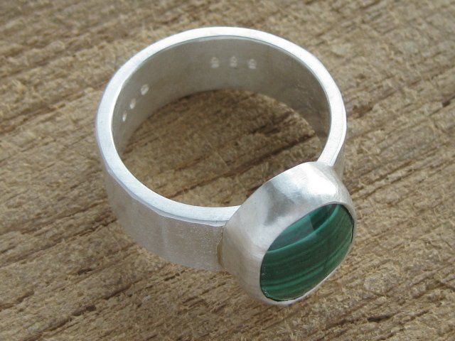 Anelli: spezieller Ring Silber 999 Einzelstück Malachit Gr. 61+ – Nuovo (secondo la descrizione) da Ermatingen venduto da Decovin 3