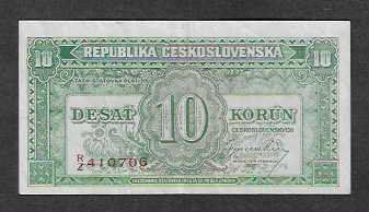 Banconote: Cekoslavakia  10  Korun  Gebraucht – Usato da Gordola venduto da coinsandnotes