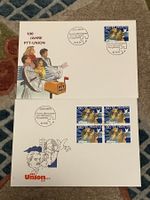 2 CH FDC Viererblock und Eimzelmarke 1991 PTT Union