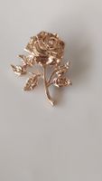 Elegante Vintage Brosche Rose, goldfarben - Zeitloser Schmuc