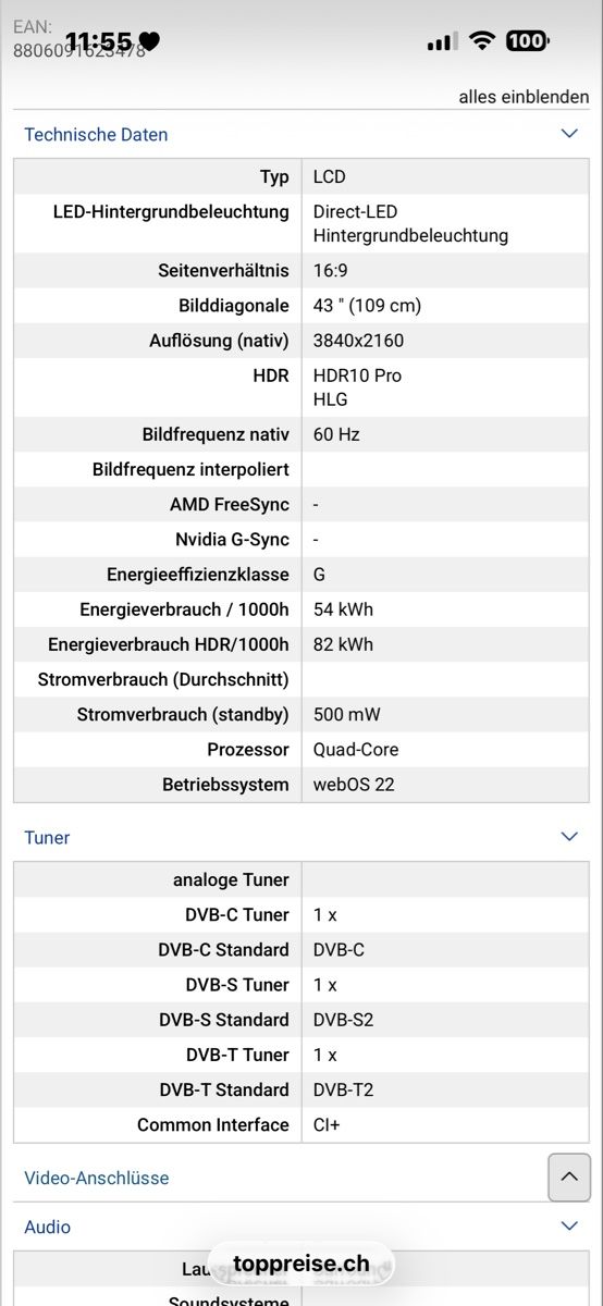Televisori: Fernsehen LG 43NAN0769QA – Usato da St. Gallen venduto da maivilisa 7