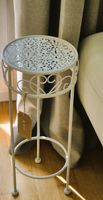 Metall Blumenständer Weiss Rankenmuster Shabby Chic