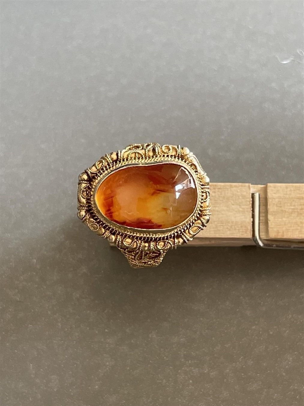 Ringe: verg. GOLD KARNEOL Ring CHINA edle Komposition wunderschön – Gebraucht aus Basel von gretchen03 1