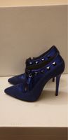 Le Silla Women's blue suede studded heeled ankle boots 37,5