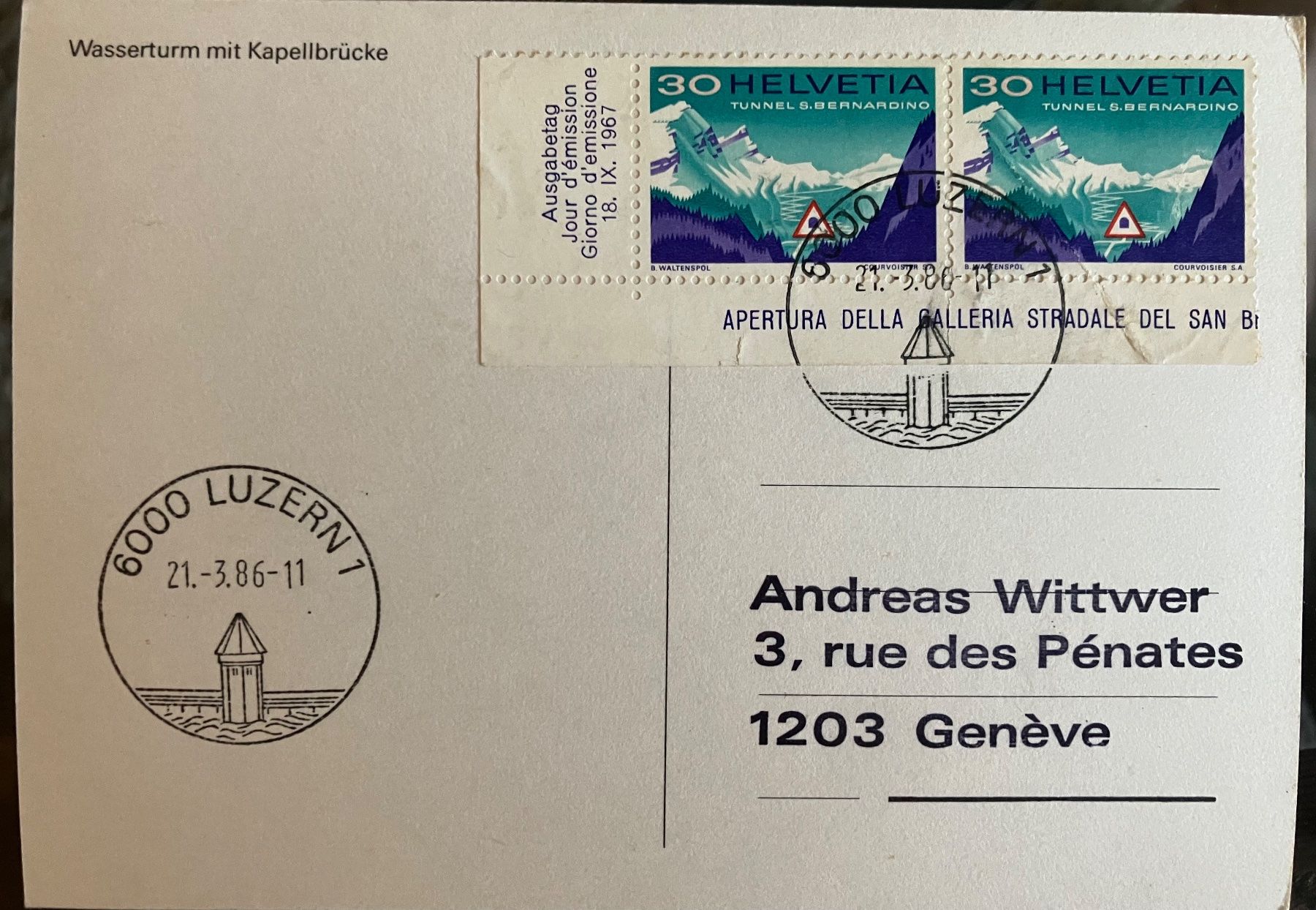 Cartoline postali: Luzern, Wagenbachbrunnen – Usato da Oberrüti venduto da Jomaru 2