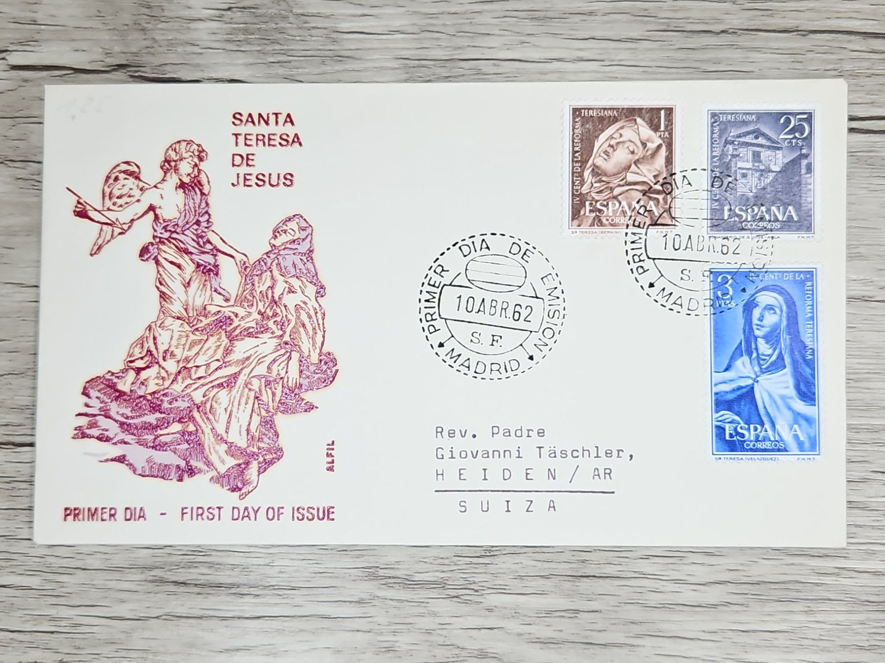 Tutti i francobolli: CL05 Enveloppe + Timbre Espagne 1962 – Usato da Cousset venduto da Patrick_Collections