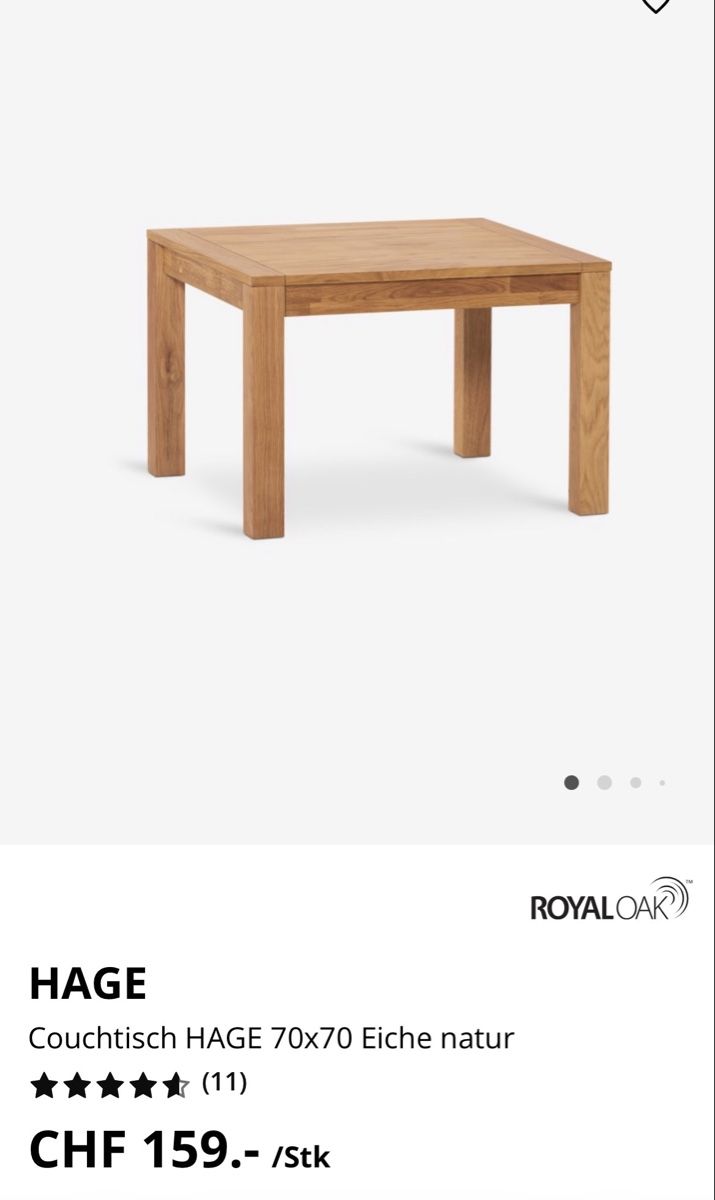Jysk Tavoli: Massive Wood Couch Table 70 x 70 HAGE Jysk – Usato da Esslingen venduto da zcu_76s2