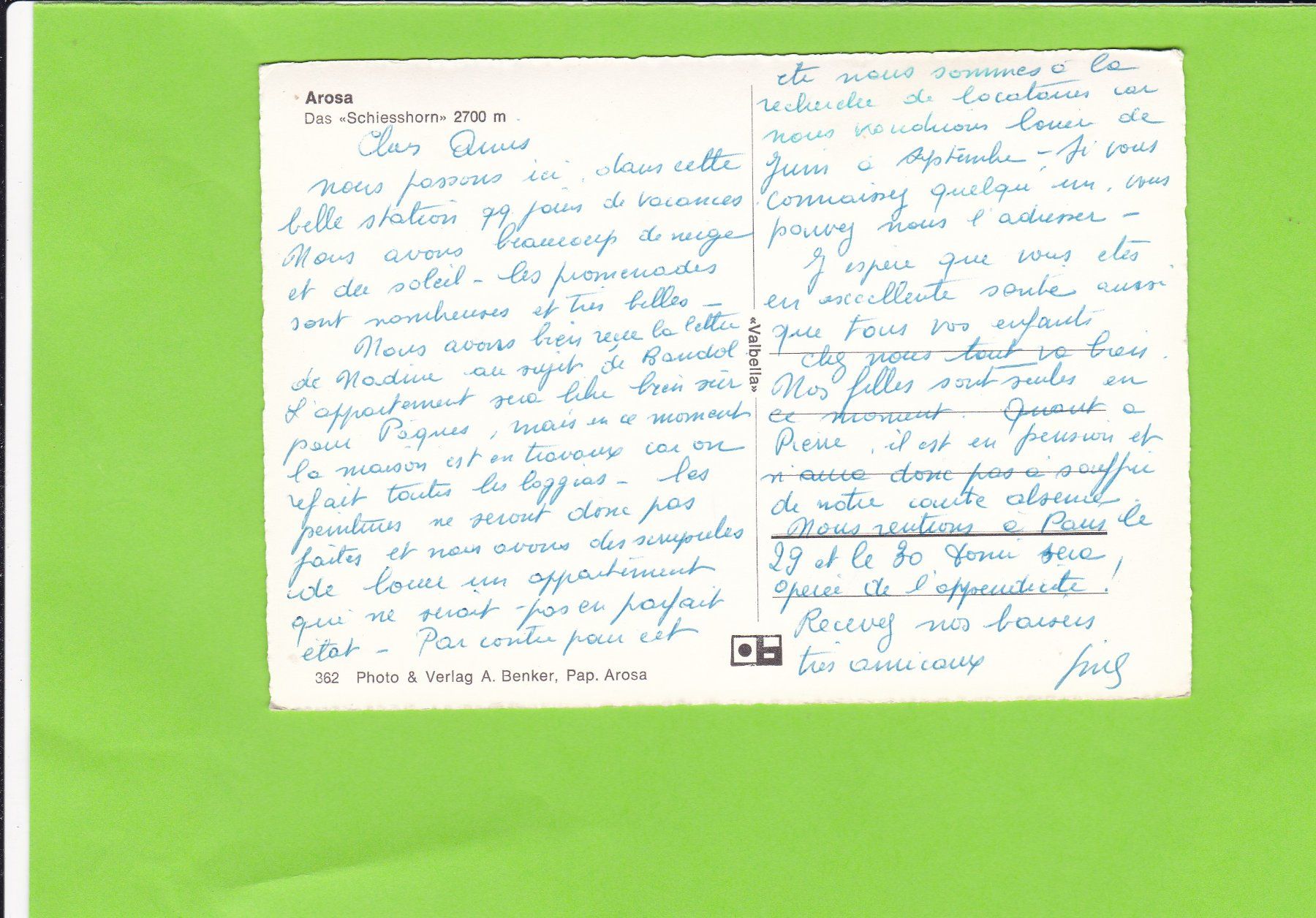Cartoline postali: Arosa, das "Schiesshorn" – Usato da St. Peterzell venduto da neckertal 1