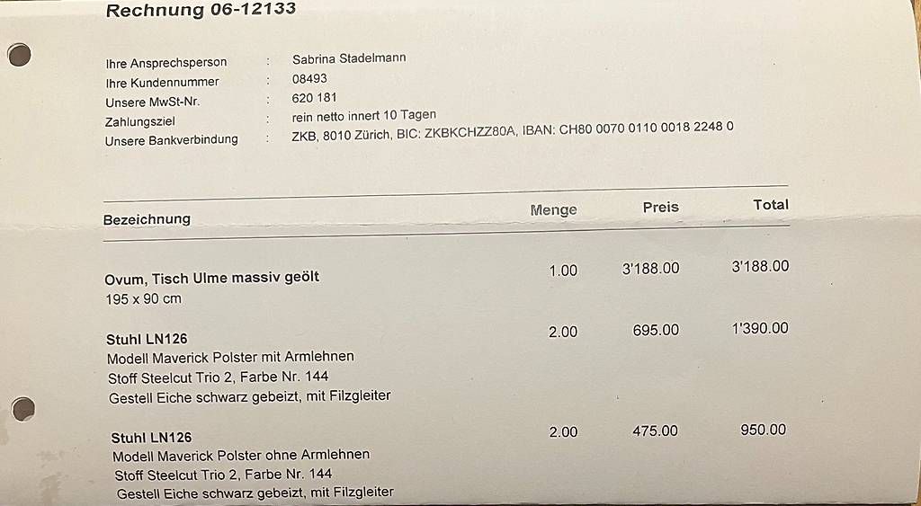 Set di tavolo e panche: Esszimmertisch mit Stühlen (Massivholz v. RESEDA Swiss made) – Usato da Luzern venduto da Wkr 6