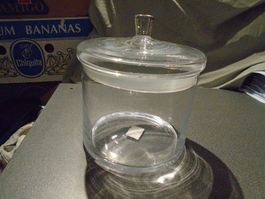 Glas Dose gross, rund
