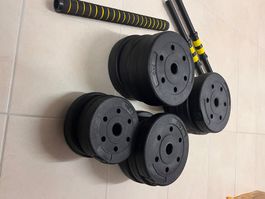 Komplettes Lang- und Kurzhantel Set  / 39 KG