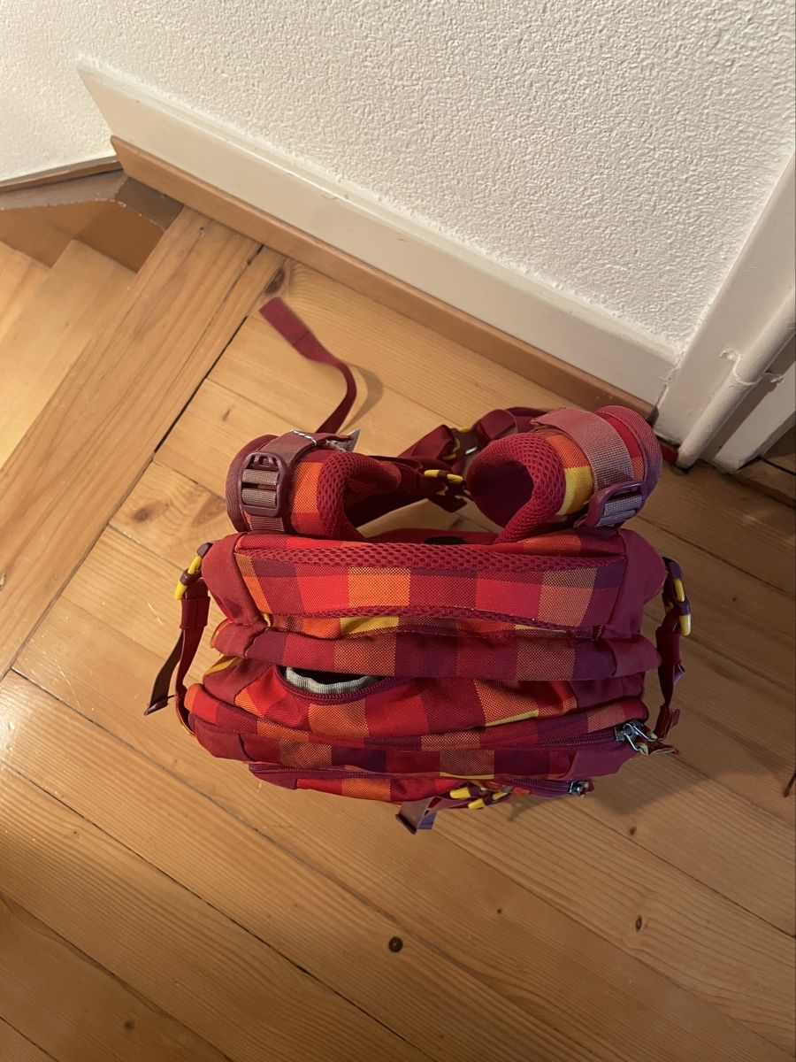 Satch Borse & Zaini: Schulrucksack Satch kariert rot orange – Usato da Küsnacht ZH venduto da tab_m5sb 3